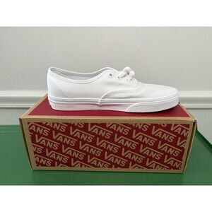 NEW Vans Women's Authentic White Canvas Lace up shoes Size 7.5